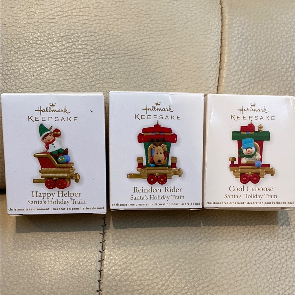 Hallmark Keepsake Santa's Train Ornament Trio